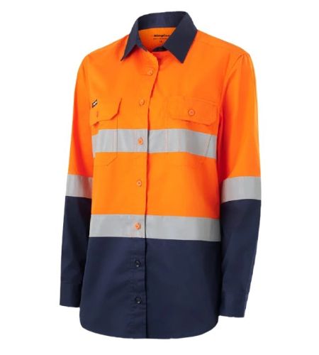 KINGGEE Womens Hi-vis Vented Taped L/s Shirts