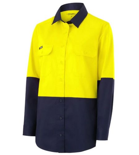 KINGGEE Womens Hi-vis Vented  L/s Shirts