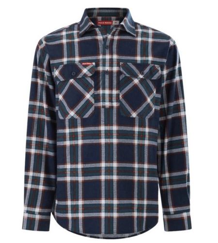 Y04006 HARD YAKKA Closed Front Flannel Shirt